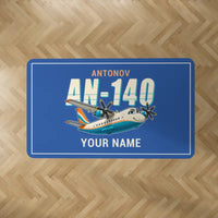 Thumbnail for Antonov An-140 - Cartoon + Name - Rectangle Carpet - Blue