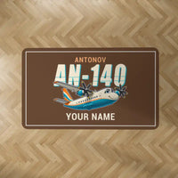 Thumbnail for Antonov An-140 - Cartoon + Name - Rectangle Carpet - Brown