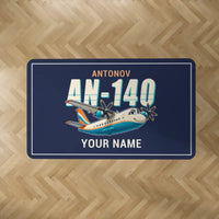 Thumbnail for Antonov An-140 - Cartoon + Name - Rectangle Carpet - Dark Blue
