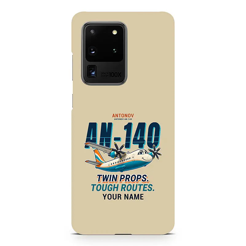 Antonov An-140 - Cartoon + Name - Samsung Case - Beige