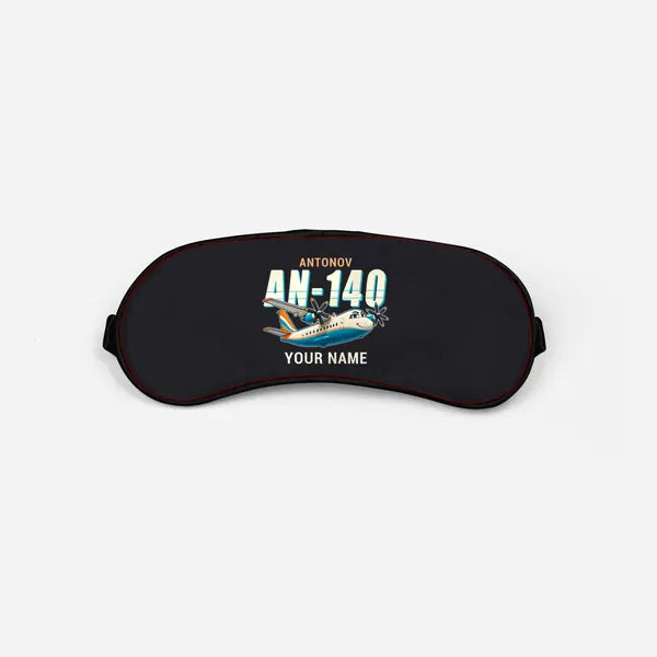 Antonov An-140 - Cartoon + Name - Sleep Mask - Black