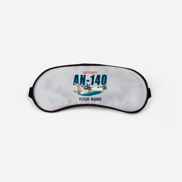 Antonov An-140 - Cartoon + Name - Sleep Mask - Light Gray