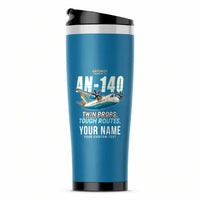 Thumbnail for Antonov An-140 - Cartoon + Name - Stainless Steel (No Holder) - Light Blue