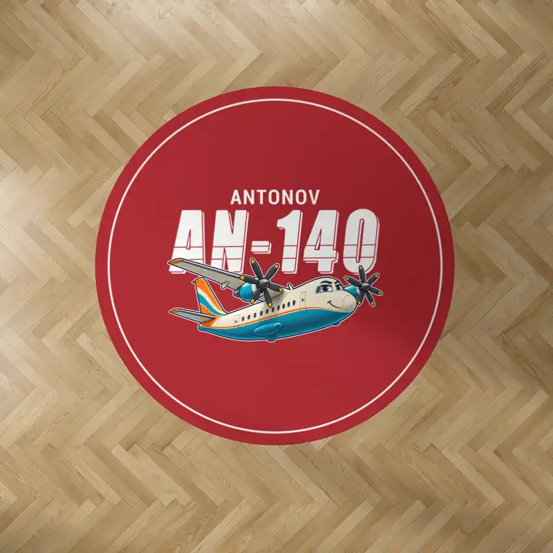 Antonov An-140 - Cartoon - Round Carpet - Red