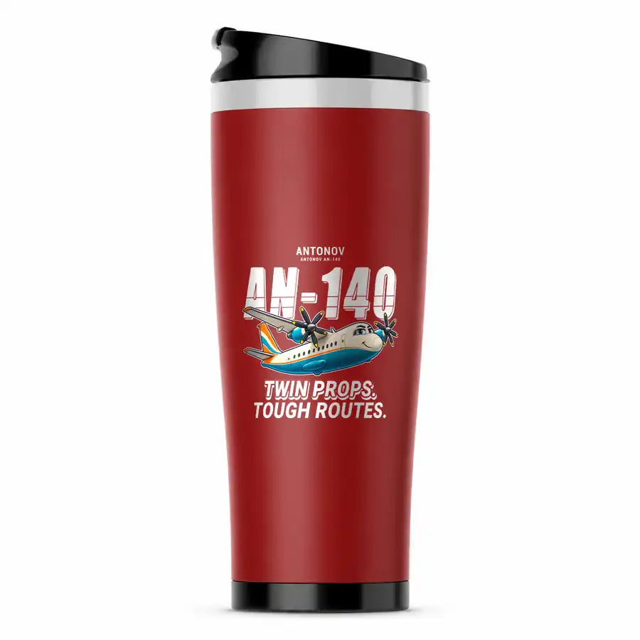 Antonov An-140 - Cartoon - Stainless Steel (No Holder) - Red