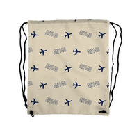 Thumbnail for Antonov An-140 - Drawstring Bag - 3D Pattern - Beige