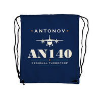 Thumbnail for Antonov An-140 - Drawstring Bag - Heritage - Dark Blue