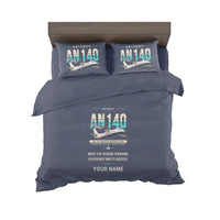 Thumbnail for Antonov An-140 - Original + Name - Bedding Set - Navy Blue