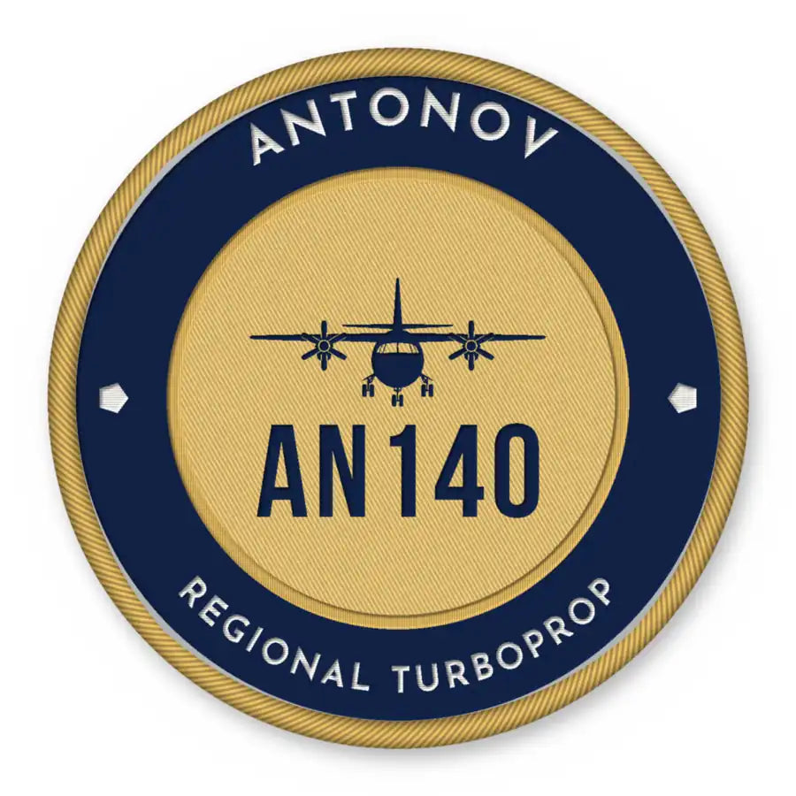 Antonov An-140 Patches - Circle - Navy Gold