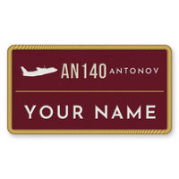 Thumbnail for Antonov An-140 Patches - Rectangle + Name - Burgundy Cream