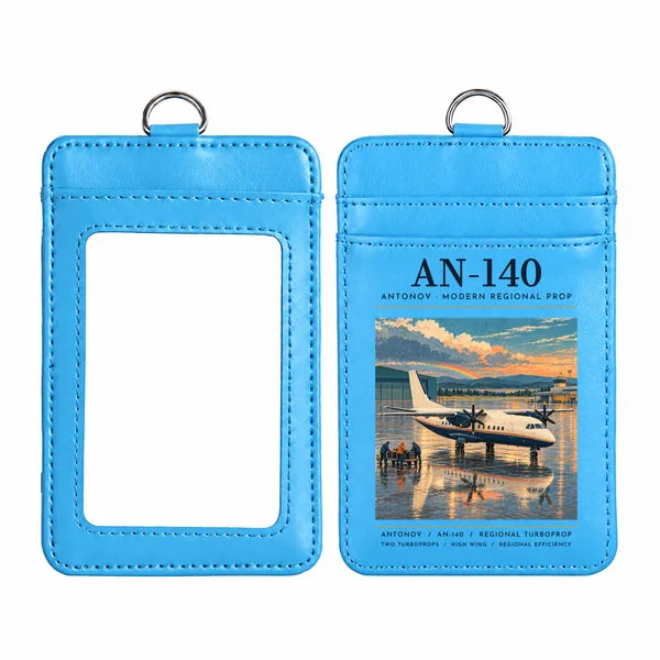 Antonov An-140 - Poster - ID Card Holder - Blue