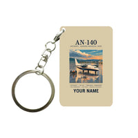 Thumbnail for Antonov An-140 - Poster + Name - Key Chain - Beige