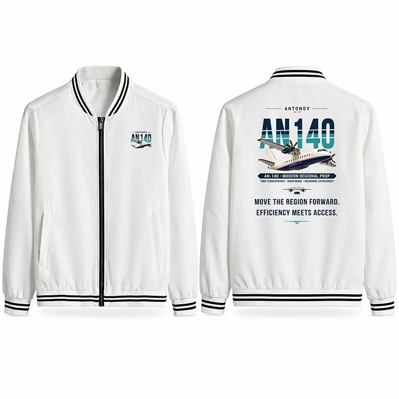 Antonov An-140 Stylish Jackets - Baseball Collar - Original - White