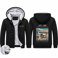 Thumbnail for Antonov An-140 Zipped Sweatshirts - Poster - Black