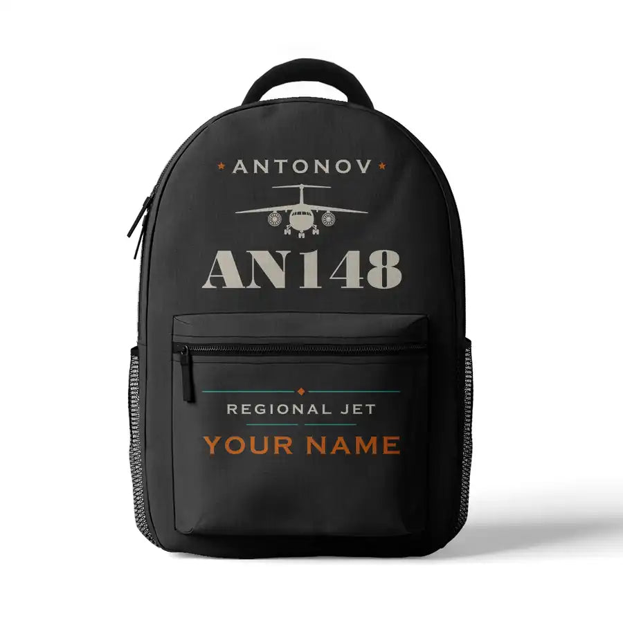 Antonov An-148 - 3D Backpack - Heritage + Name - Gray