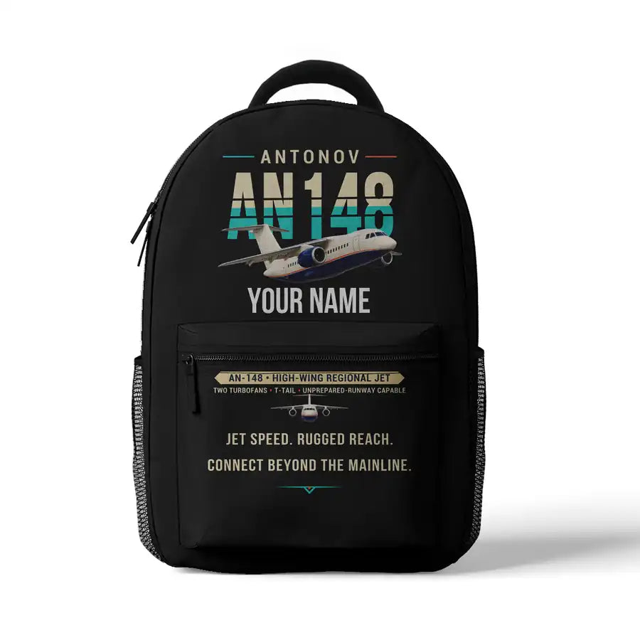 Antonov An-148 - 3D Backpack - Original + Name - Black