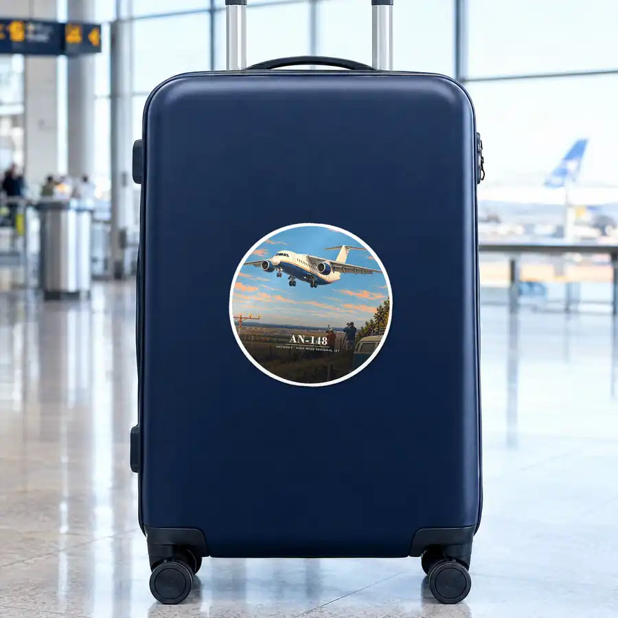 Antonov An-148 - 3D - Circle Sticker - Suitcase