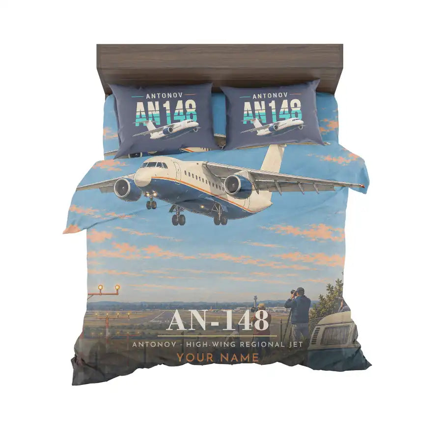 Antonov An-148 - 3D + Name - Bedding Set - Full Print