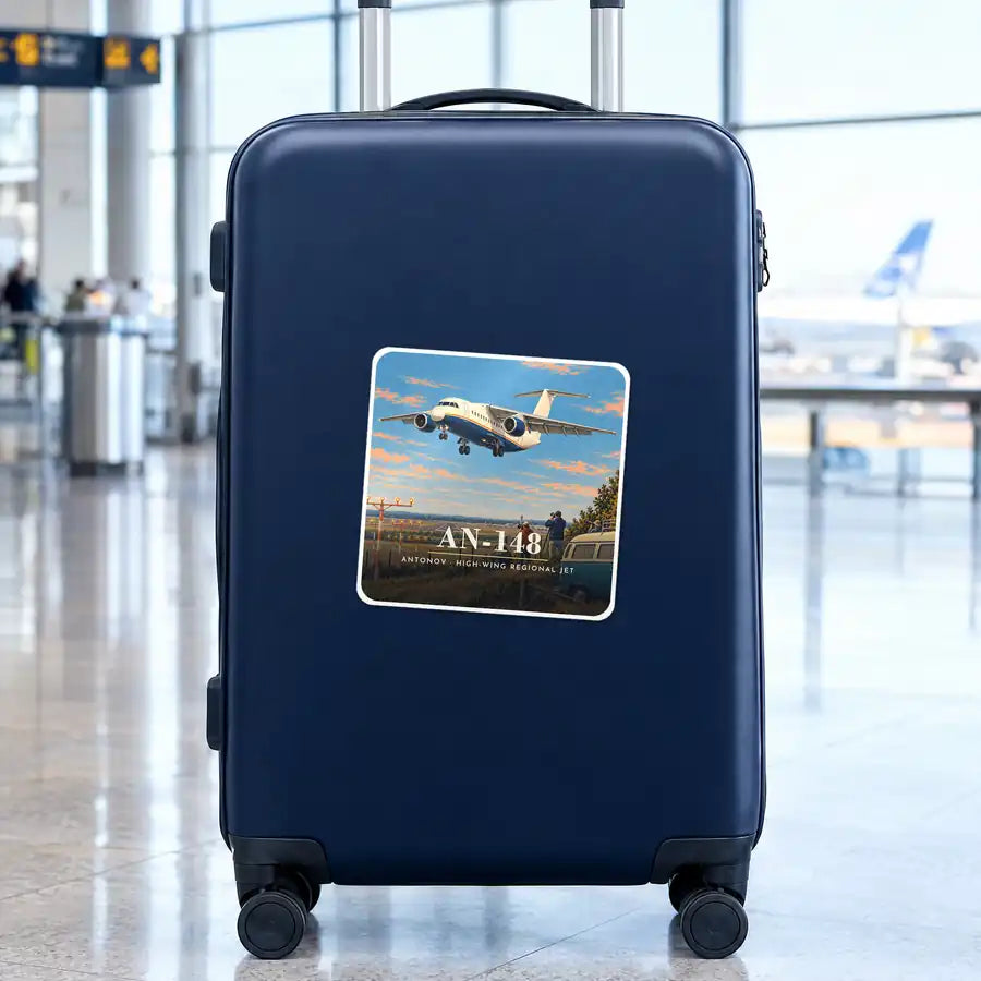 Antonov An-148 - 3D - Square Sticker - Suitcase