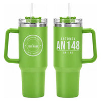 Thumbnail for Antonov An-148 - 40oz Car Mug - Tag + Name - Green