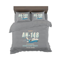 Thumbnail for Antonov An-148 - Cartoon + Name - Bedding Set - Gray
