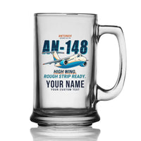 Thumbnail for Antonov An-148 - Cartoon + Name - Beer Glass with Holder