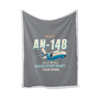 Thumbnail for Antonov An-148 - Cartoon + Name - Blanket - Gray