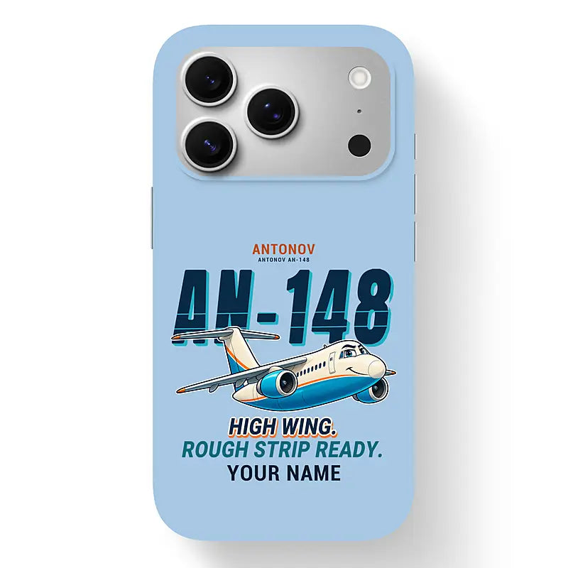 Antonov An-148 - Cartoon + Name - MagSafe iPhone 17 Pro - Light Blue