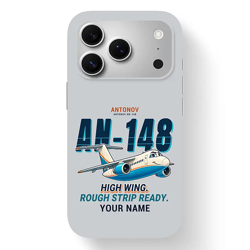 Antonov An-148 - Cartoon + Name - MagSafe iPhone 17 Pro - Light Gray