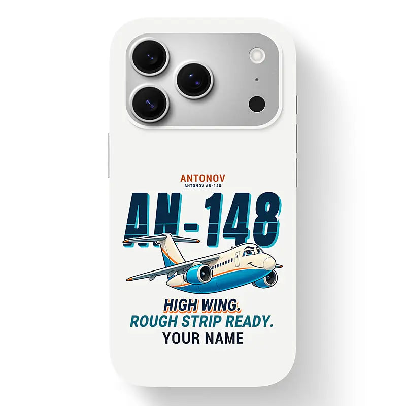 Antonov An-148 - Cartoon + Name - MagSafe iPhone 17 Pro - White
