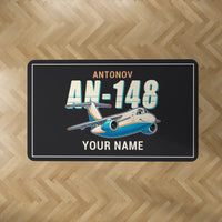 Thumbnail for Antonov An-148 - Cartoon + Name - Rectangle Carpet - Black