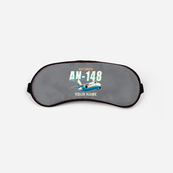 Antonov An-148 - Cartoon + Name - Sleep Mask - Gray