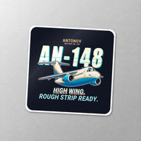 Thumbnail for Antonov An-148 - Cartoon - Square Sticker - Close-up