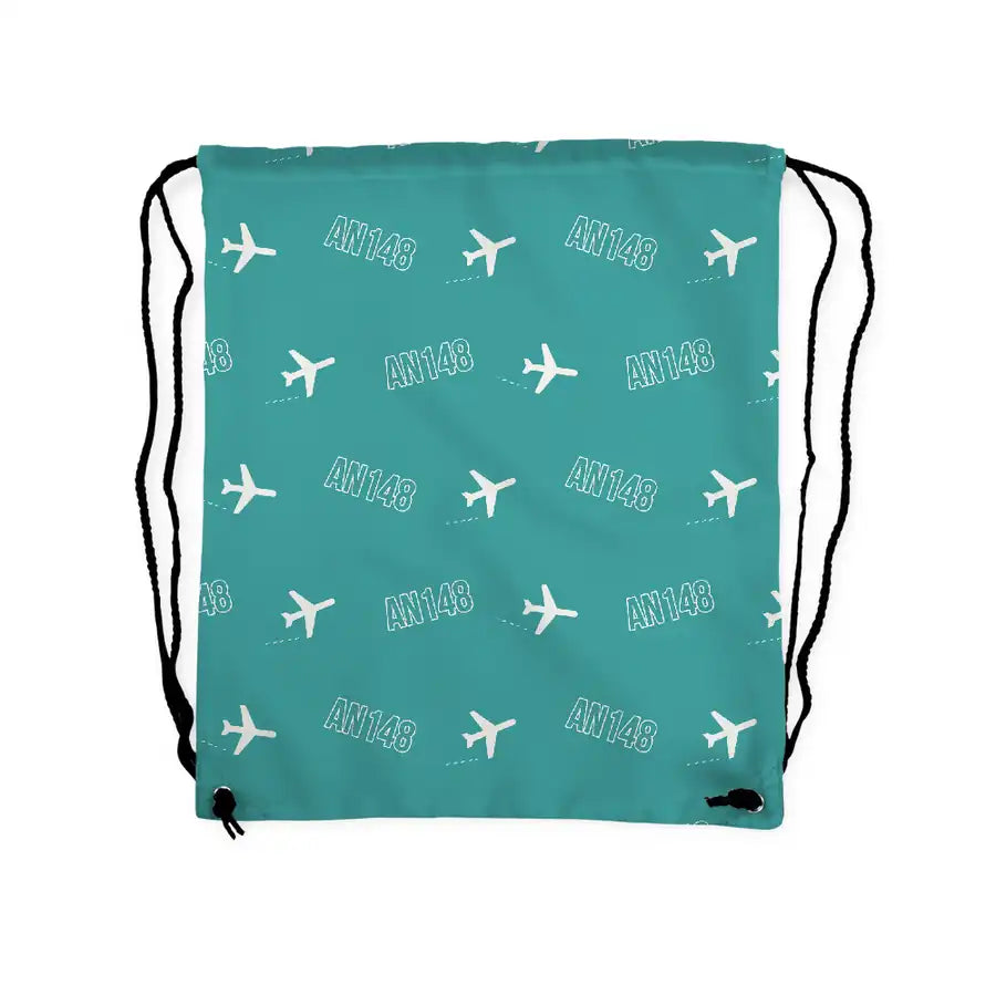 Antonov An-148 - Drawstring Bag - 3D Pattern - Turquoise