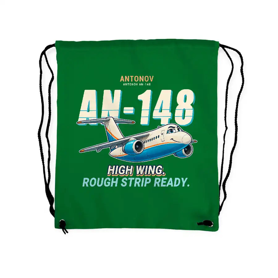 Antonov An-148 - Drawstring Bag - Cartoon - Green