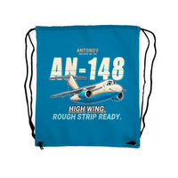 Thumbnail for Antonov An-148 - Drawstring Bag - Cartoon - Light Blue