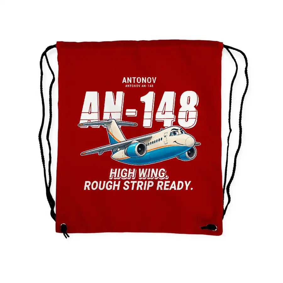 Antonov An-148 - Drawstring Bag - Cartoon - Red