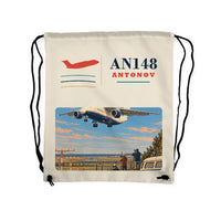 Thumbnail for Antonov An-148 - Drawstring Bag - Classic - Beige