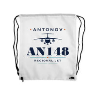 Thumbnail for Antonov An-148 - Drawstring Bag - Heritage - White
