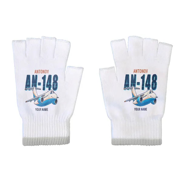 Antonov An-148 - Gloves - Cut - Cartoon + Name - White