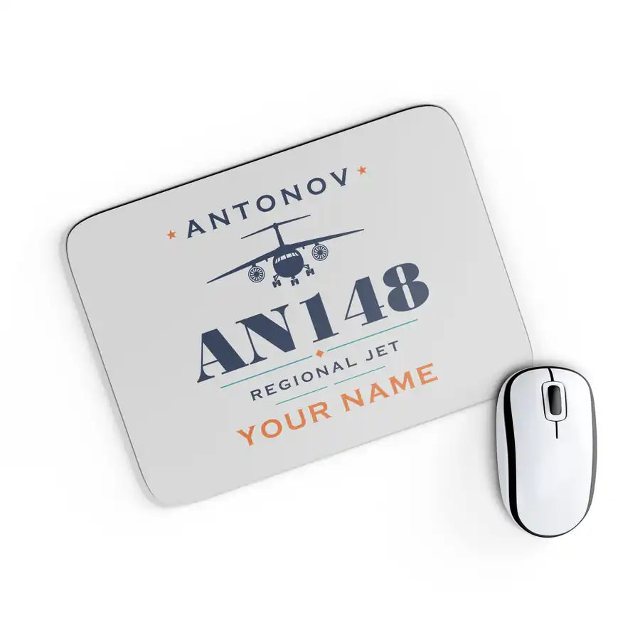 Antonov An-148 - Heritage + Name - Mouse Pad - Light Gray