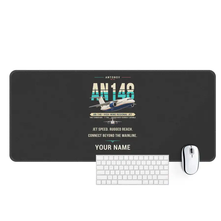 Antonov An-148 - Original + Name - Desk Mat - Black