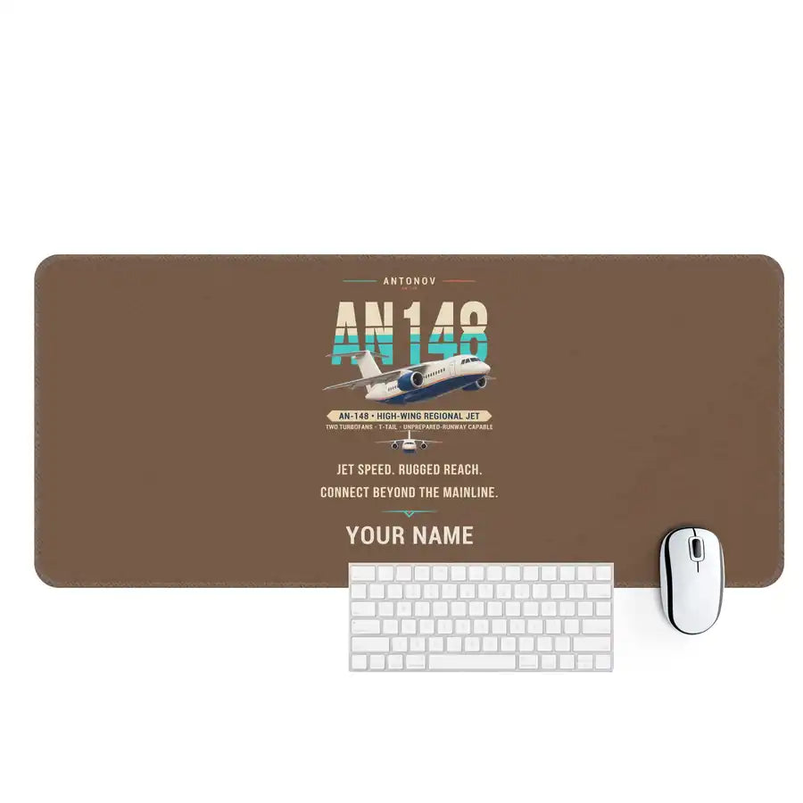 Antonov An-148 - Original + Name - Desk Mat - Brown