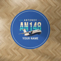 Thumbnail for Antonov An-148 - Original + Name - Round Carpet - Blue