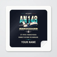 Thumbnail for Antonov An-148 - Original + Name - Square Sticker - Peel