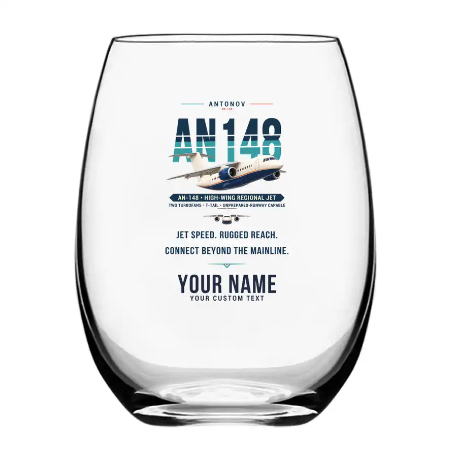 Antonov An-148 - Original + Name - Water & Drink Glass