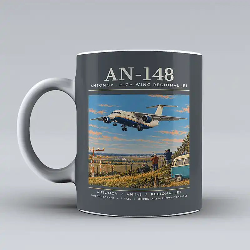 Antonov An-148 - Poster - Mug - Gray