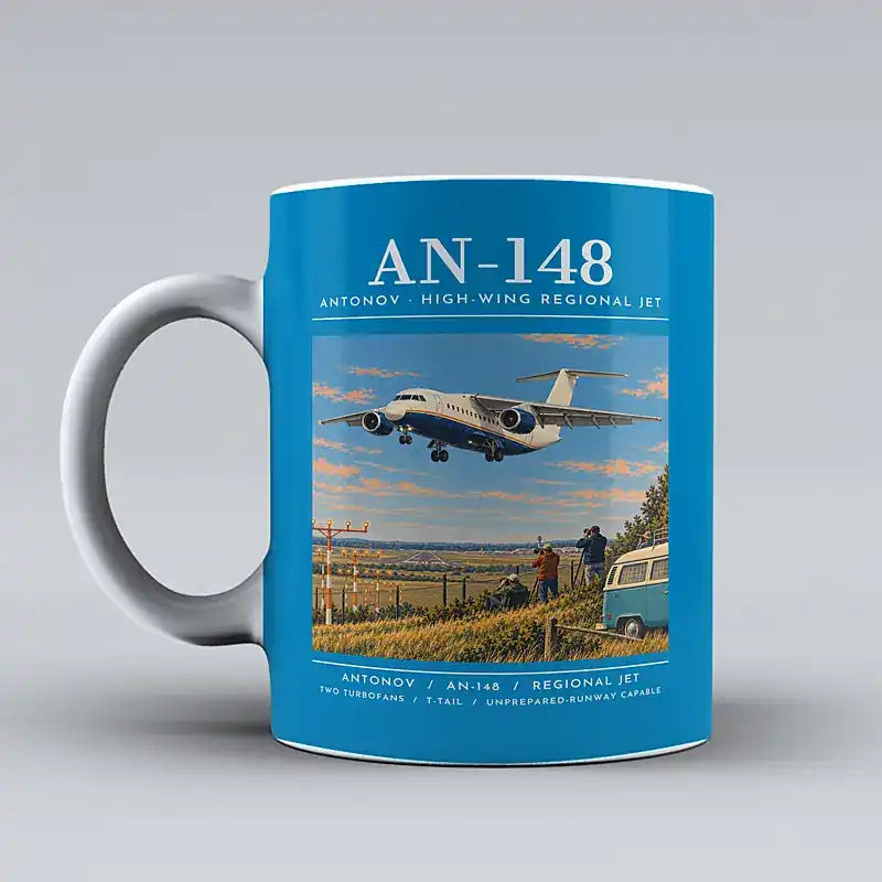 Antonov An-148 - Poster - Mug - Turquoise