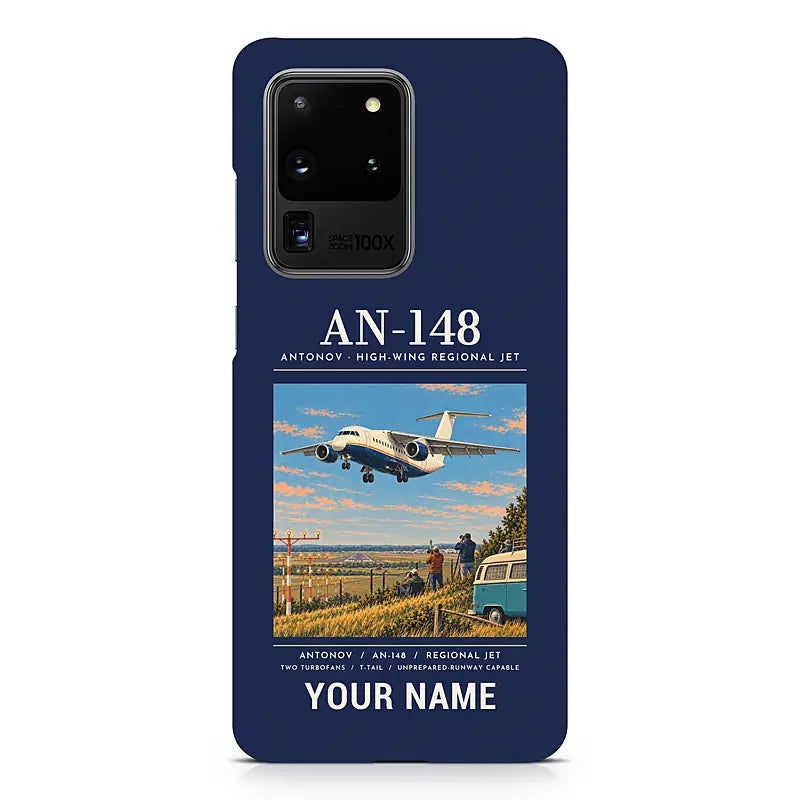 Antonov An-148 - Poster + Name - Samsung Case - Navy Blue