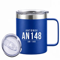 Thumbnail for Antonov An-148 - Stainless Steel Mug - Tag - Blue